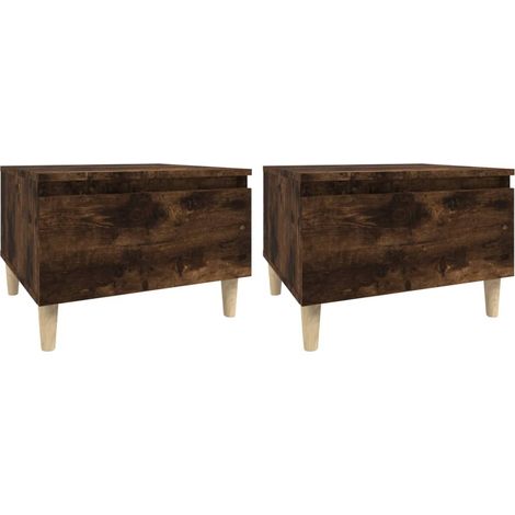 Set di 2 comodini con cassetto 50 x 46 x 35 cm in MDF marrone DEC032620