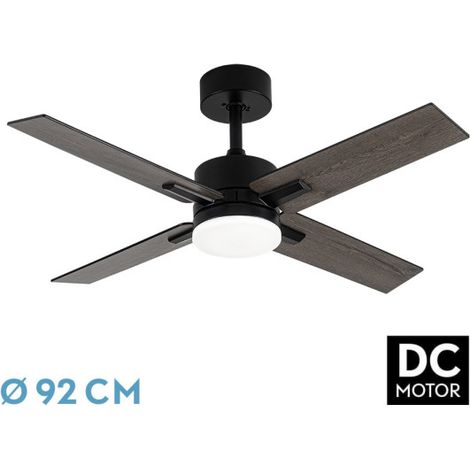 DC Talco-Ventilator, 20 W, Schwarz, 4 Flügel, Schwarz/Grau