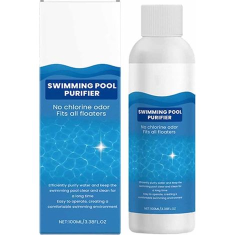 Liquide de nettoyage pour eau de piscine, purificateur de piscine, purificateur de piscine, convient pour piscines, jacuzzi, spa, piscine hors sol et pataugeoires (2)