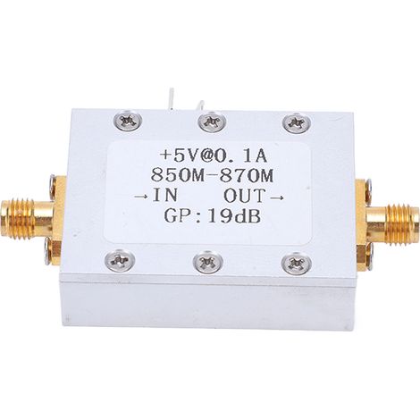 Rauscharmer HF-LNA-Verstärker, 850–870 MHz, 19 dB Verstärkung, Aluminiumgehäuse, SMA-K-Anschluss, niedriges Rauschmaß (1/5)