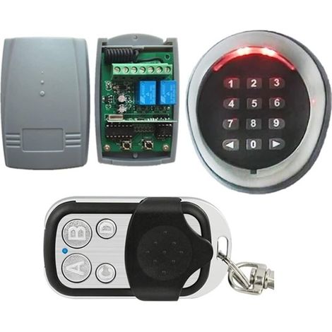 Clavier sans Fil for Porte Automatique/Porte de Garage/Porte battante/ouvre-Porte Coulissant télécommande et récepteur for allée(Zwart) (1/5)