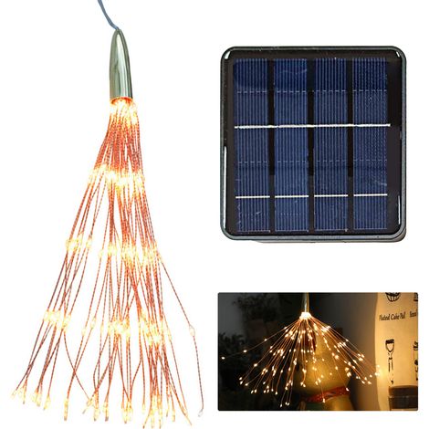 Guirlande solaire 200 LED, luminaire suspendu déco, pour Noël intérieur extérieur, chambre fête mariage rue cour vitrine (1/5)