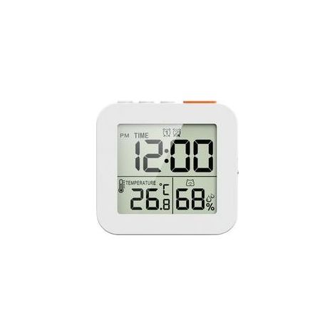 Horloge de salle de bain numérique, minuterie de douche, hygromètre, thermomètre, horloge murale, minuterie de douche étanche, blanc (1/4)