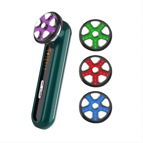 Appareil de beauté du visage à microcourants, appareil de lifting facial, masseur de peau pour le cou, raffermissement par LED, luminothérapie LED, rajeunissement par vibrations (1/5)