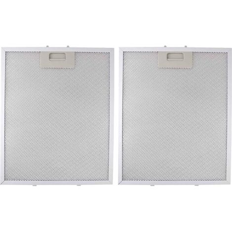 Filtre à Graisse Métallique, Filtre Hotte Aspirante, Lot de 2 filtres à graisse en métal pour hotte aspirante, Anti-Graisse, Lavable, en Maille, Accessoire Hotte Aspirante pour Hottes - 350x240x9 mm (1/5)