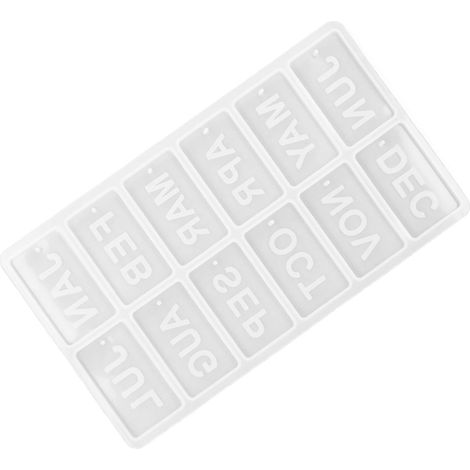 Silikonform, weich, flexibel, im Stil englischer Monatszahlen, wiederverwendbar, langlebig, leicht zu entformen, DIY-Form, englische Monatszahlen, Liste, Form 60-738 (1/5)