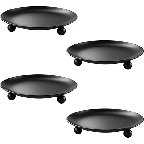 Lot bougeoirs noirs bougies piliers jusqu'à 9 cm bougeoirs décoration table mariage prière fêtes famille décoration salon noir (1/3)