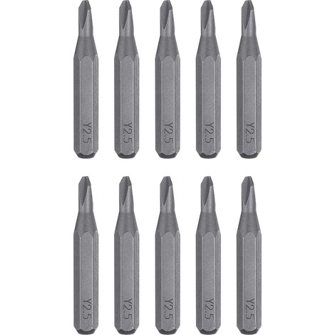 10pcs Y2.5 Embout de Tournevis Tri-Wing 5/32" Tige Hexagonale 28mm Longueur Acier S2 Magnétique Tête en Y à 3 Pans pour Tournevis Manuels Électriques Réparation de Précision (1/5)
