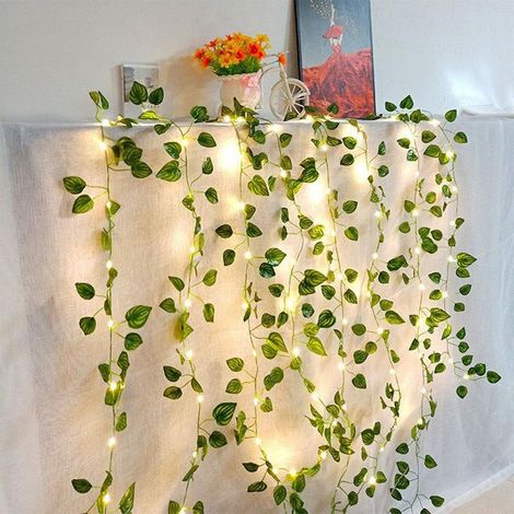 Guirlande lumineuse à piles de 5 mètres avec 50 LED, imitation lierre artificiel (Style 1) (1/5)