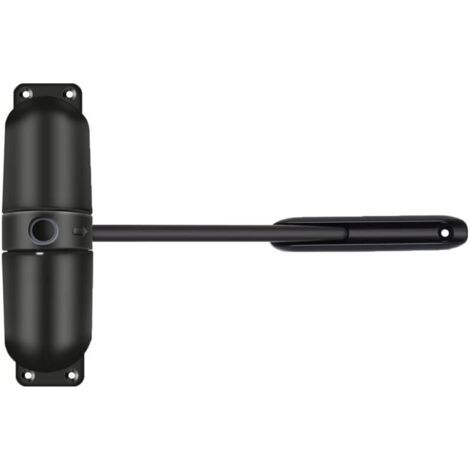 Cerradores de puerta de acero pesados con tensor negro para interior y exterior, auto-cerra, de montaje con tornillos para jardín (1/4)