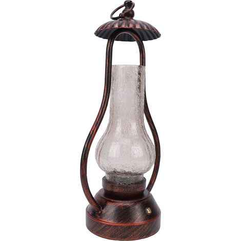 Lampe de chevet vintage sans fil rechargeable, à commande tactile, intensité lumineuse réglable en continu et 3 températures de couleur, idéale pour la chambre à coucher. (1/5)