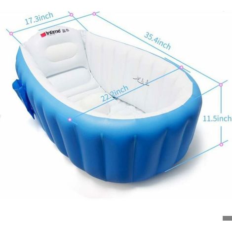 Baignoire gonflable bébé pliable et portable avec pompe à air, pour 0-36 mois, matériaux srs et durables (1/4)