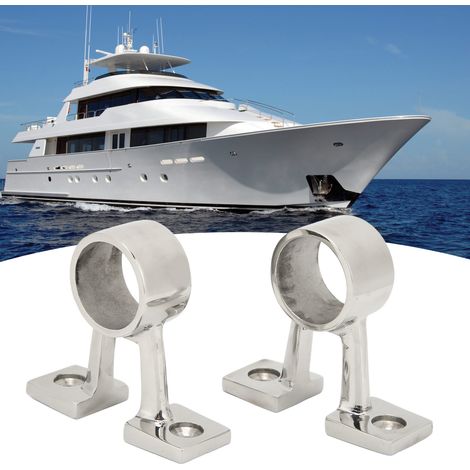 Marinezubehör, 25 mm Edelstahl-Doppelbeinhalterungen, paarweise erhältlich, geeignet für Boote und Yachten. (1/5)