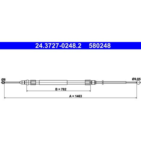 Tirette à câble, frein de stationnement ATE 24.3727-0248.2 BMW 34 40 6 792 263