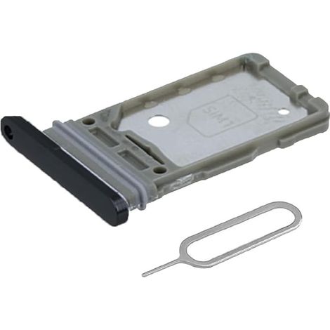 Tiroir Carte Sim de Rechange Compatible avec Samsung Galaxy S21 5G / S21-6.2 inch - 2021 - INCL. Joint en Caoutchouc et l'épingle SIM - Support Carte SIM (Gris) (1/4)