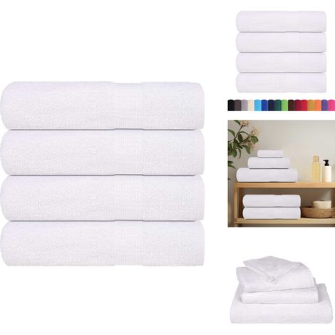 Serviettes de douche 4 pcs blanc 70x140 cm 360 g/m² 100% coton - Serviette De Douche - Serviettes De Douche - Serviette - Serviette De Bain (1/5)