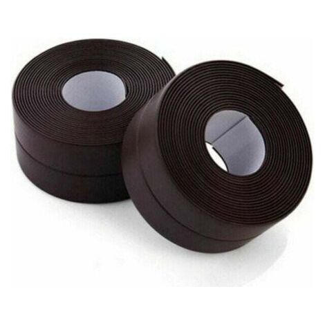 Dichtungsrolle, 2 Rollen selbstklebendes, wasserdichtes Dichtungsband, PVC-Klebeband zum Abdichten von Wänden, Dusche, Toilette, Küche, Badezimmer (braun)