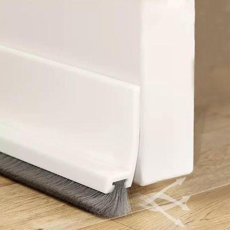Cinta de sellado blanca de 100 cm para puertas, burlete para suelos con cepillo, burlete autoadhesivo para puertas, tiras de sellado para puertas con cepillo, junta de sellado con cepillo (blanca) (1/5)