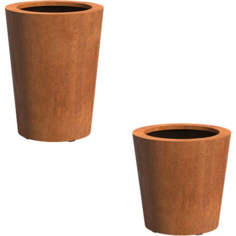 Adezz Conic mit Boden Pflanzgefäß aus Corten-Stahl Pflanzkübel Blumentopf (1/2)
