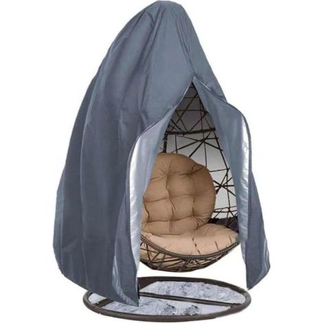 Housse imperméable pour fauteuil suspendu en rotin, résistante à la poussière (Gris) de qualité supérieure (1/5)