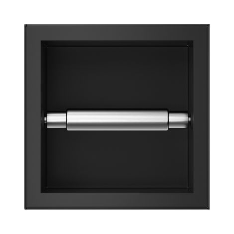 Balneo Porte-papier toilette encastrable 17,3x17,3x8,7cm, acier inoxydable, finition noir, WALL-BOX PAPER 1 (1/5)