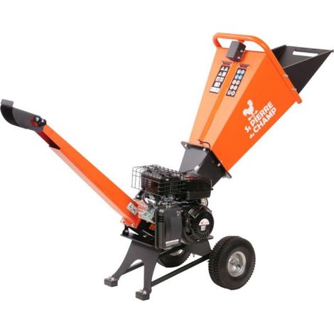St Pierre Du Champ – Broyeur de végétaux thermique 212cc – Diamètre de coupe 60mm – Moteur 4.1KW – Trémie large et roues gonflées pour terrains accidentés
