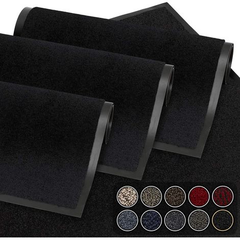 Tapis de Porte, Noir 40x60 cm Tapis de Porte extérieur, imperméable, Lavable, Tapis Robuste antidérapant, retient la poussière, paillasson, Couloir, entrée, Cuisine, Chambre (1/5)