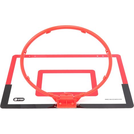Mini-Basketballkorb, kein Bohren erforderlich, federndes Design, rot-schwarze Farbe, interaktives Indoor-Basketballspielzeug für Eltern und Kinder. (1/4)