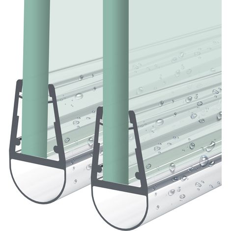 Heilmetz joint de douche 60cm joint de remplacement porte de douche pour verre épaisseur 4-6mm déflecteur d'eau joint de porte de douche ou cabine de douche lèvre ronde TYPE1 2 pièces