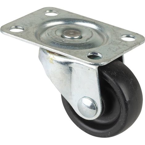 BS Rollen Lenkrolle D.30mm Trgf. 20kg m.Platte Ku.schwarz
