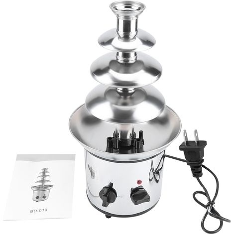 1 machine à fondue électrique, 4 niveaux, 170 W, acier inoxydable, pour chocolat, usage professionnel et événementiel (1/5)