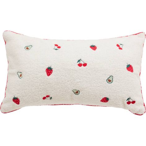 Cuscino fraci fruits 50x30cm bianco e rosso - Atmosphera créateur d'intérieur