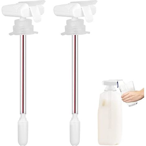 Automatic Beverage Dispenser, Hands Free Milk, Beverage Dispenser, Refrigerator Juice Beverage Dispenser, 2 Pack White
