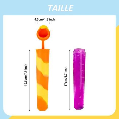 Moule À Glace - Silicone Alimentaire - Pour Jus Purée Yaourt Smoothie - Congélateur - Lot De 6 (1/4)