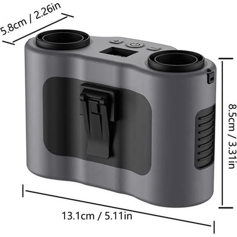 Ventilateur silencieux portable,20 000 mAh Batterie grande capacité,Porté à la taille,TYPE-C,Plein air, Voyage,noir (1/4)