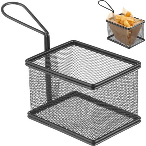 Cesta para servir aperitivos fritos en miniatura con asa (125 x 100 x 85 mm) - Hendi 425626 (1/4)