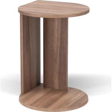 HERDASA, Table d'appoint, bout de canapé, modèle TRÈFLE, en mélamine couleur noyer (1/5)
