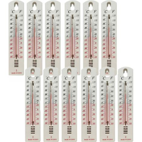 Lot de 6 12 thermomètres analogiques d intérieur 19 virgule 5 cm Haute précision Thermomètre mural maison bureau jardin serre garage (1/5)