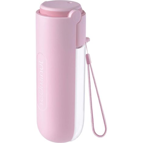 MINKUROW Hundewasserflasche 420 ml, Hundewasserflasche, tragbare Reise-Hundewasserflasche für den Außenbereich für Hund, Katze, Haustiere (Rosa) (1/5)