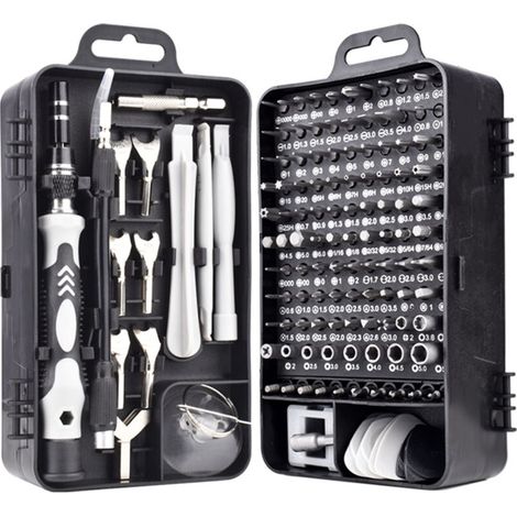 royaluxe -135 en 1 Mini Set Tournevis Precision Kit Tools Petit Boite Tournevis Torx Informatique Demontage PC Portable Pour MacBook,iPhone,Réparation,Lunettes,Bricolage,Montre,Smartphone (1/5)