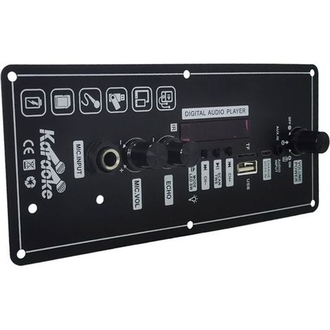 Placa amplificadora de audio de 15 W con audio FM/Bluetooth, altavoz portátil de 5 V, amplificador de potencia para karaoke, amplificador de MP3