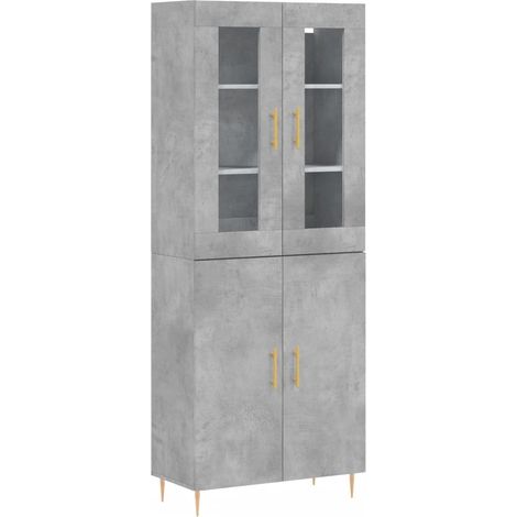 Credenza buffet cassettiera mobile contenitore organizer cucina soggiorno soggiorno alto 69,5 x 34 x 180 cm derivati del legno grigio 020034689