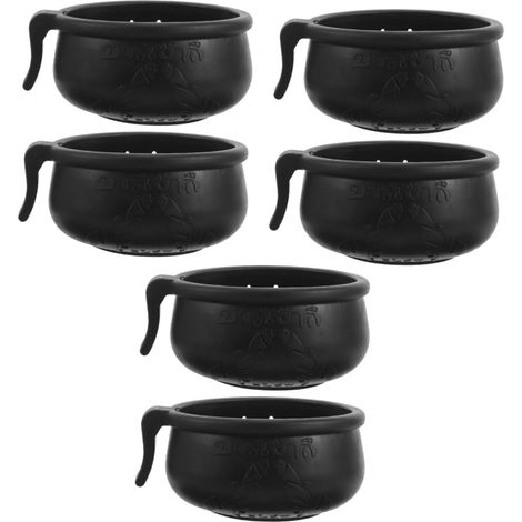 6 Ensembles Fournitures de Combat de coqs Bol sucré d'halloween mangeoire à Eau pour Poulet volaille Poulets mangeoire à Poulet Bol de Pigeon gobelets remplaçables Caoutchouc Black (1/5)
