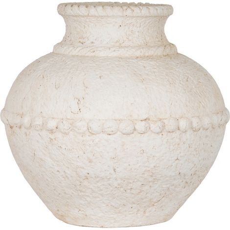 Large Olympia Terracotta Vase - Ceramic - L40 x W40 x H37 cm - White