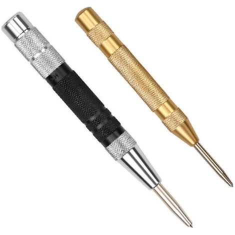 2Pcs Strong Adjustable Automatic Center Punch Spring Loaded Metal Drilling Tools (1/3)