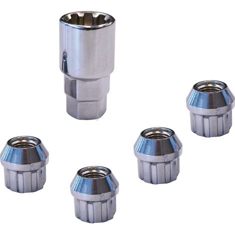 4 ecrous antivol de roue M12x125 modele E Conique