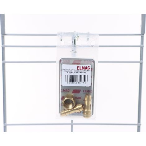 ELMAG Schlauchtülle mit Überwurfmutter, IG 3/8, 9 mm, Messing, 2 Stk. Packung - SB (1/2)
