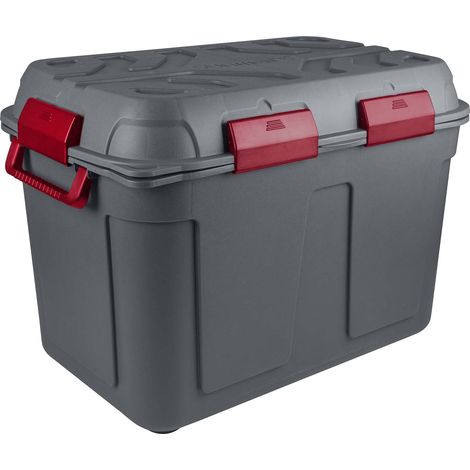 Sunware Aufbewahrungsbox Q-Line Outdoor mit Deckel 79 x 54,5 cm 160 L anthrazit-rot Aufbewahrungsbox (1/2)