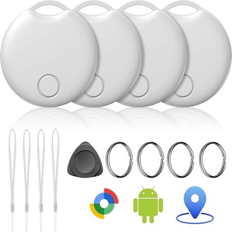 Localisateur de clés intelligent Tracker Air Tag pour Android, compatible avec l'application Google « Find Hub » (Android uniquement), traceur Bluetooth pour clés, portefeuille, vélo et valise, batter (1/5)