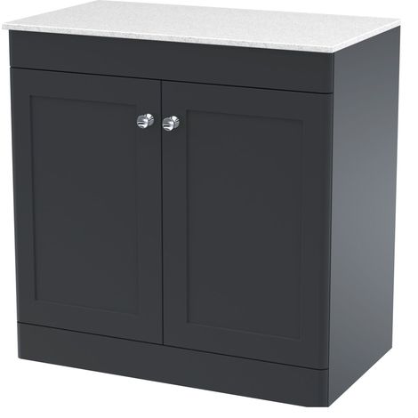 Swynnerton Traditional 2 Door Floor Standing Vanity Unit with Marble Top, 800mm